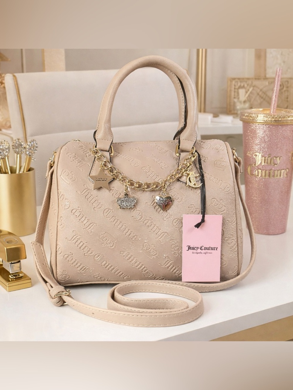 Juicy Couture Not Your Babe Satchel Crossbody Bag Y2K Chic Glam